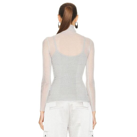 SER.O.YA Piper Sweater in Silver XSmall New Womens Turtleneck Knit Top - Picture 3 of 16